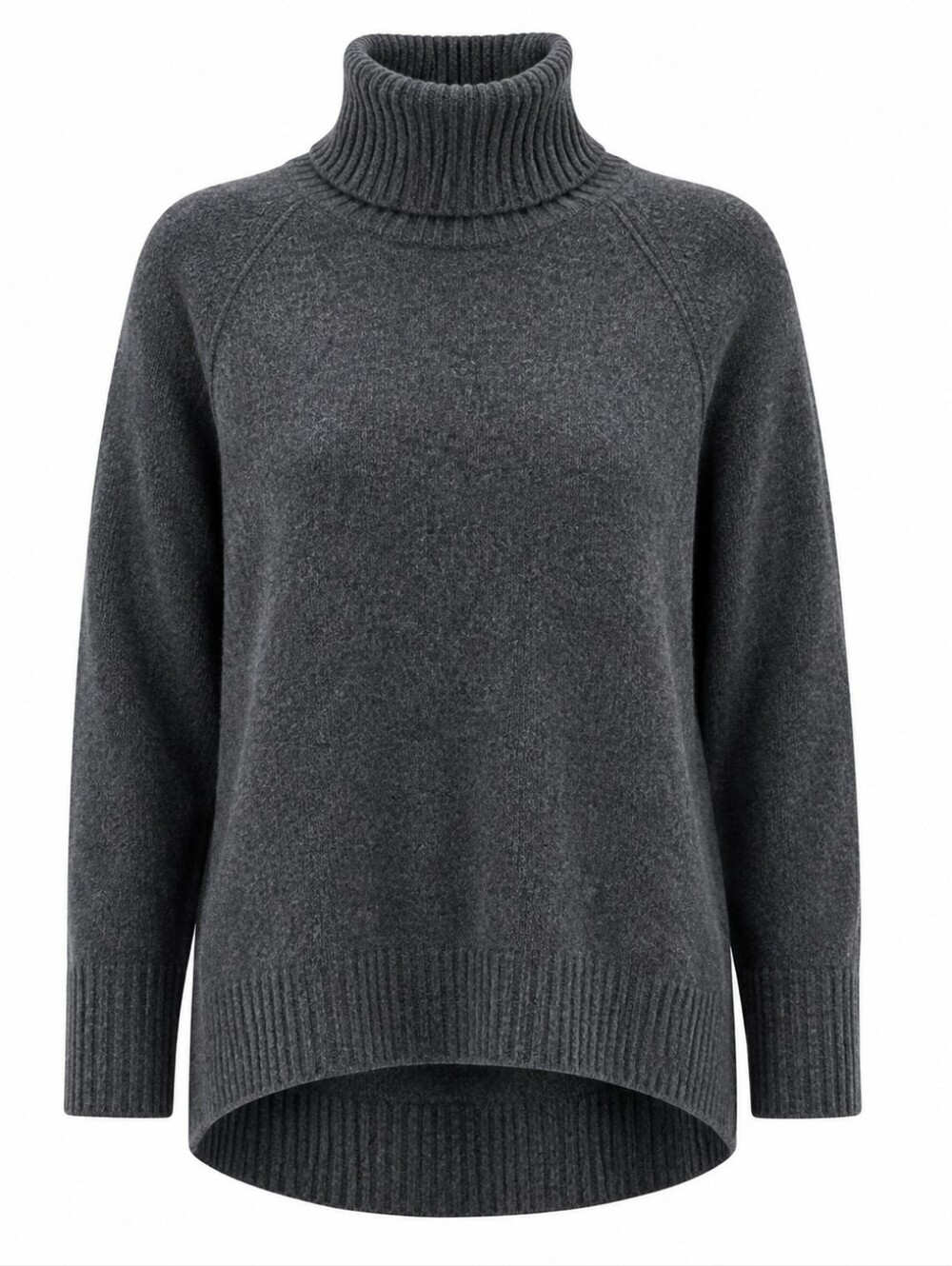 J.CREW | Supersoft Alpaca Wool Turtleneck High Low Sweater Charcoal | L
